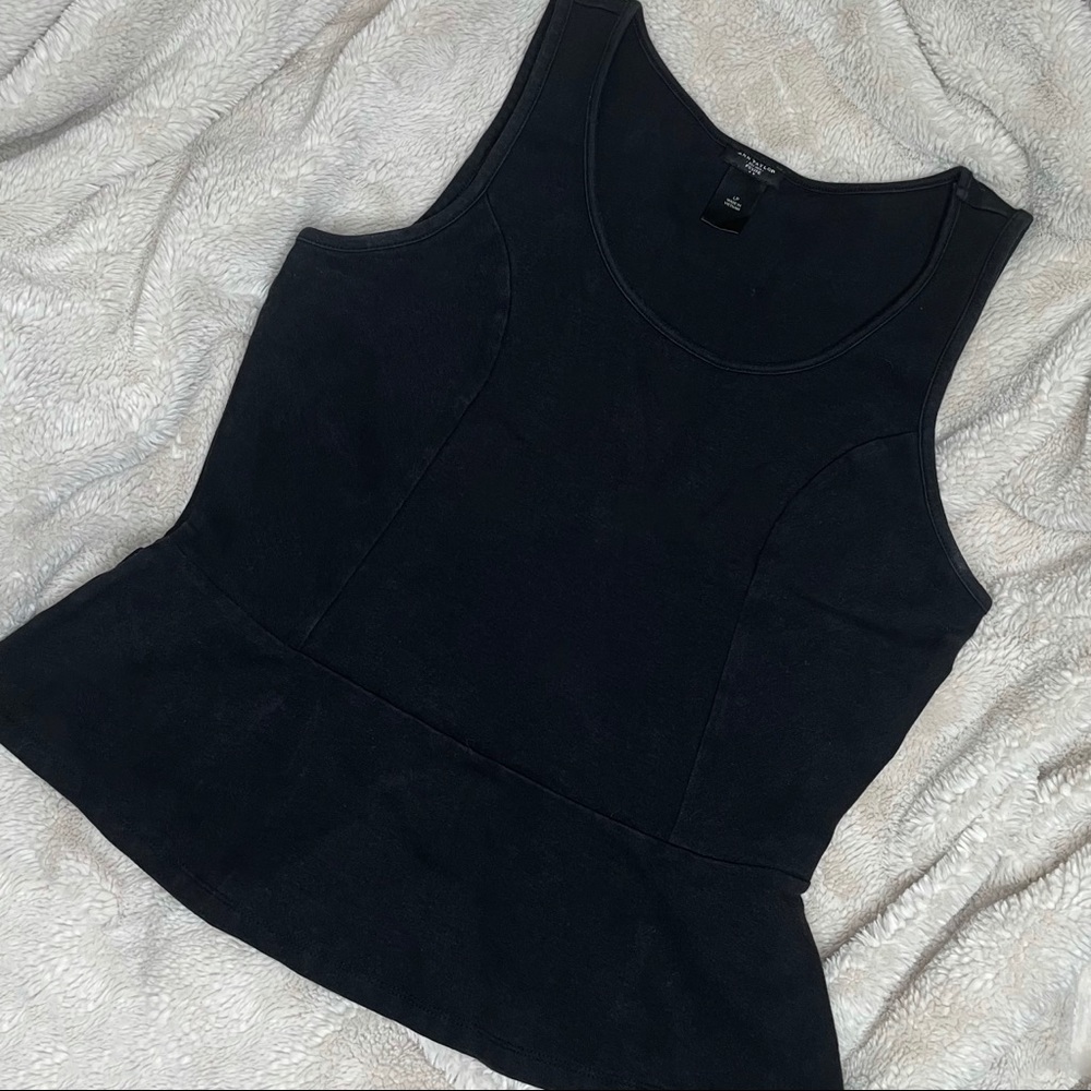 Black Ann Taylor Peplum Top || Size LP